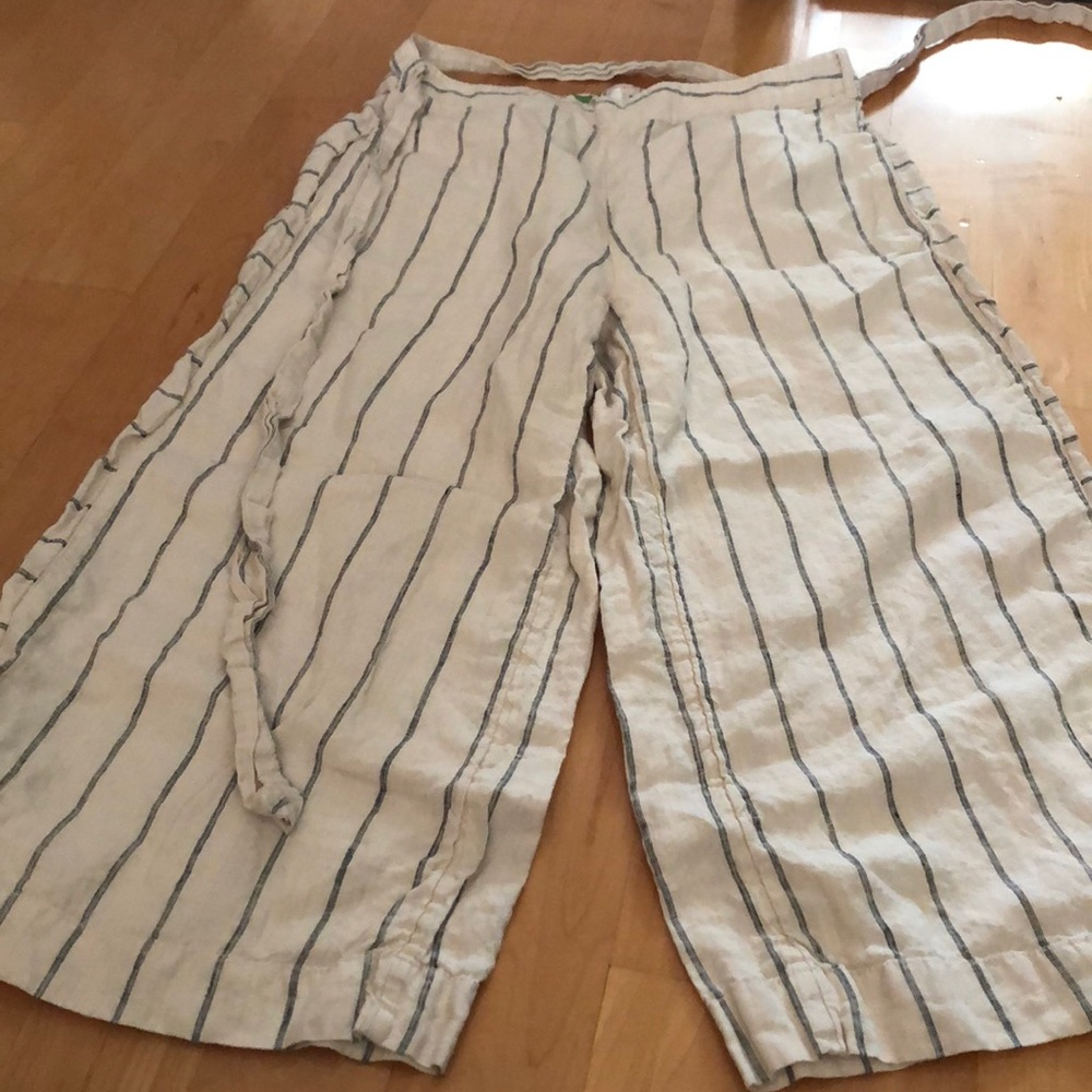 Anthropologie Portia Linen Wide Leg Pants